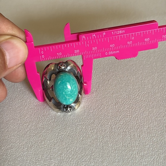 Native American Sterling Silver and Turquoise Ring size 9.5